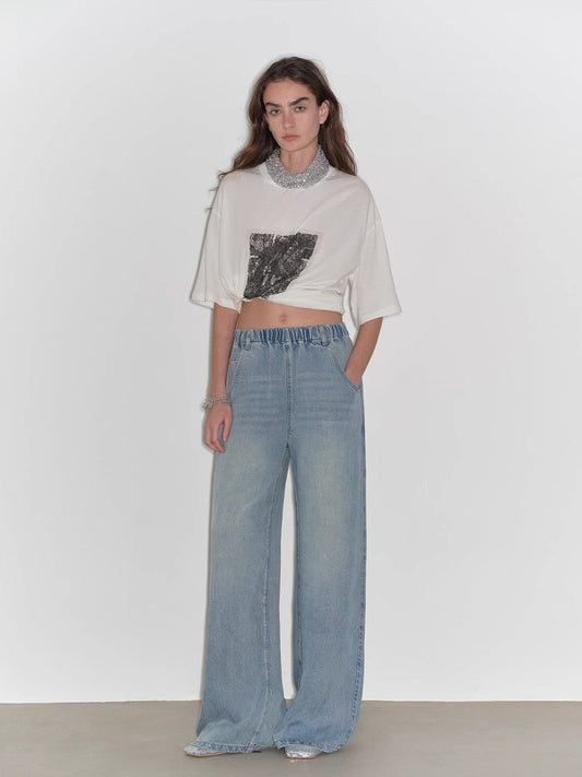 "Dream Street" Cool Lyocell Denim Drape Relaxed Elastic Waist